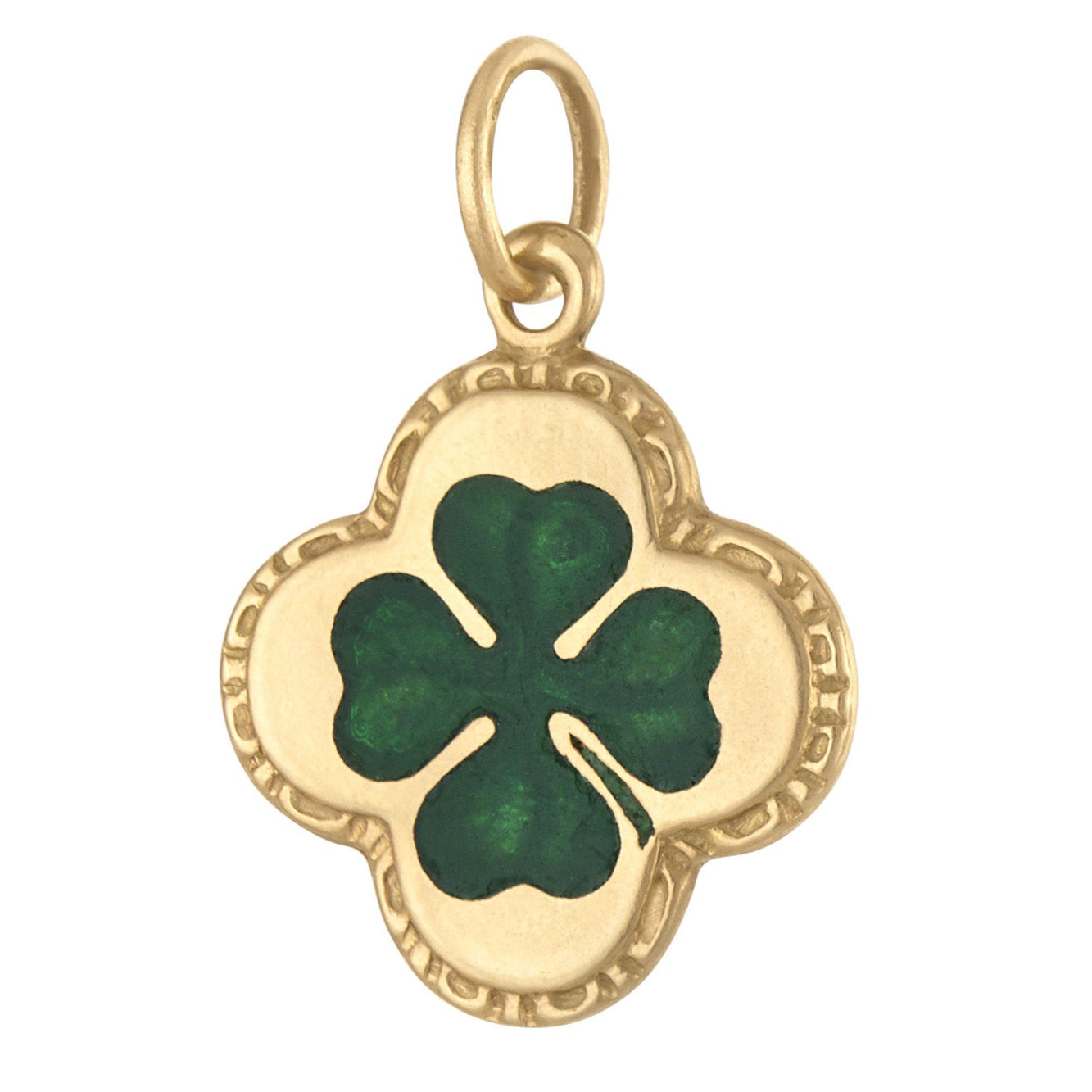 Vintage Enamel Clover 14k Gold